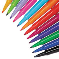 Paper Mate 74423 Point Guard Flair Assorted Ink with Assorted Barrel Color 1.4mm Bullet Point Stick Pen - 12/Set
