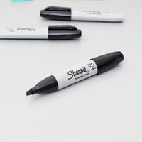 Sharpie 38201 Black Chisel Tip Permanent Marker - 12/Pack