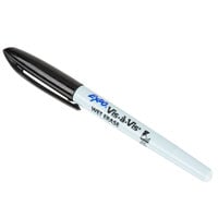 Expo 16001 Vis-a-Vis Black Fine Point Wet Erase Marker - 12/Pack