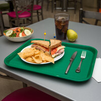 Carlisle CT141809 Cafe 14 inch x 18 inch Green Standard Plastic Fast Food Tray