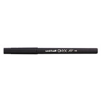 Uni-Ball 60143 Onyx Black Ink with Black Matte Barrel 0.7mm Roller Ball Stick Pen - 12/Pack