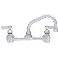Fisher 13269 Backsplash Mounted Faucet with 8" Centers, 12" Swing Nozzle, 2.2 GPM Aerator, and Lever Handles