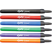 Expo 1751667 Click Assorted 6-Color Fine Point Retractable Dry Erase Marker Set