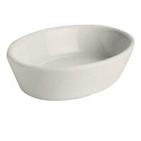 Hall China by Steelite International HL5710AWHA Ivory (American White) 10 oz. Oval Baker Dish - 24/Case