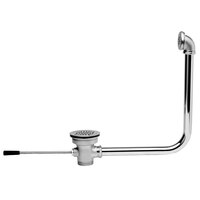 Fisher 24805 Lever Handle Waste Valve with 3 1/2 inch Sink Opening, 2 inch Drain Opening, Flat Strainer, and Overflow Pipe