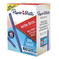 Paper Mate 4621501C Write Bros Blue Ink with Blue Barrel 1mm Ballpoint Stick Pen   - 60/Pack
