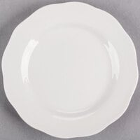 CAC 5 1/2" Ivory (American White) Scalloped Edge China Plate - 36/Case