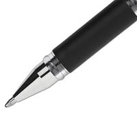 Uni-Ball 65800 207 Impact Black Ink with Silver / Black Barrel 1mm Roller Ball Stick Gel Pen - 12/Pack