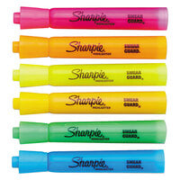 Sharpie 25053 Accent Assorted 6-Color Chisel Tip Tank Style Highlighter - 12/Pack