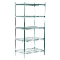 Metro 5A537K3 Stationary Super Erecta Adjustable 2 Series Metroseal 3 Wire Shelving Unit - 24 inch x 36 inch x 74 inch