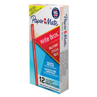 Paper Mate 3321131C Write Bros Red Ink with Red Barrel 1mm Ballpoint Stick Pen   - 12/Pack