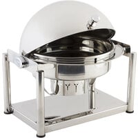 Bon Chef 11001D Olympia 8 Qt. Dripless Round Stainless Steel Roll Top Chafer