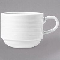 Syracuse China 999001531 Galileo Constellation 9 oz. Lunar Bright White Stacking Porcelain Cup - 36/Case