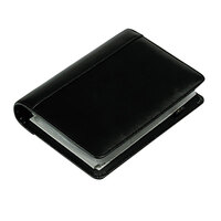 Samsill 81270 Regal Black 7 3/4 inch x 5 3/4 inch Leather Business Card Binder - 120 Card Slots