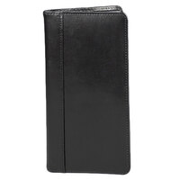 Samsill 81240 Regal 4 3/4 inch x 10 inch Black Leather Business Card Holder - 96 Card Capacity