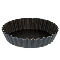 Matfer Bourgeat 334103 EXAL 4 1/8 inch x 3/4 inch Fluted Non-Stick Tart / Quiche Pan - 6/Pack