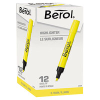 Berol 64324 4009 Fluorescent Yellow Chisel Tip Desk Style Highlighter - 12/Pack