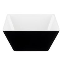 Vollrath V2220220 1.5 Qt. Black / White Medium Square Melamine Bowl