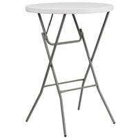 Flash Furniture DAD-YCZ-80R-2-BAR-GW-GG 32" Round Granite White Bar Height Plastic Folding Table