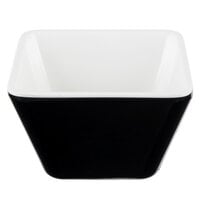 Vollrath V2220020 5 oz. Black / White Extra-Small Square Melamine Bowl