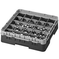 Cambro 25S318110 Camrack 3 5/8 inch High Customizable Black 25 Compartment Glass Rack