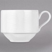 Syracuse China 987659436 Silk 8.5 oz. Royal Rideau White Stacking Porcelain Cup - 36/Case