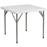 Flash Furniture DAD-YCZ-86-GG 34" Square Granite White Plastic Folding Table