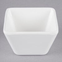 Vollrath V22211 3 oz. White Extra, Extra-Small Square Melamine Bowl