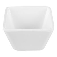 Vollrath V22211 3 oz. White Extra, Extra-Small Square Melamine Bowl