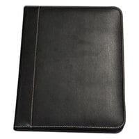 Samsill 71710 9 1/4 inch x 12 1/2 inch Black Leather Contrast Stitch Padfolio