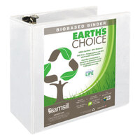 Samsill 18907 Earth's Choice White Biobased View Binder with 5 inch Round Rings