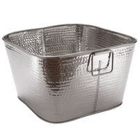 American Metalcraft STH16 16 inch x 9 inch Hammered Stainless Steel Square Beverage Tub