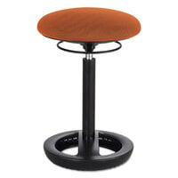 Safco 3000OR Twixt 22 1/2 inch Orange Desk Height Ergonomic Stool with Fabric Seat
