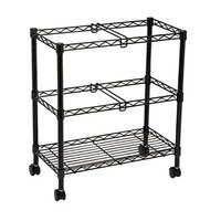 Safco 5278BL 25 3/4 inch x 14 inch x 29 3/4 inch Black Two-Tier Rolling File Cart