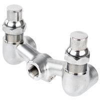 T&S 0RK1 Mixing Control Valve with Loose Handles, 1/2 inch NPT Bottom Inlets, and 3/8 inch NPT Top Outlet