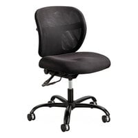 Safco 3397BL Vue Black Intensive Use Mesh Back Task Chair with Padded Seat