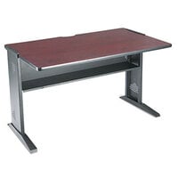 Safco SAF1931 Mahogany / Medium Oak Computer Desk with Reversible Top - 47 1/2 inch x 28 inch x 30 inch