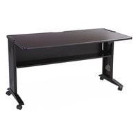Safco SAF1933 Mahogany / Medium Oak Mobile Computer Desk with Reversible Top - 53 1/2 inch x 28 inch x 30 inch
