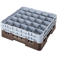 Cambro 25S900167 Camrack 9 3/8 inch High Customizable Brown 25 Compartment Glass Rack