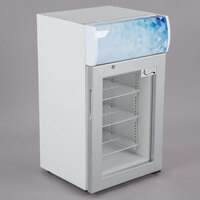 Avantco CFM2LB White Countertop Freezer with Swing Door and Top Lit Header