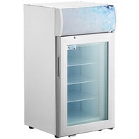 Avantco CFM2LB White Countertop Freezer with Swing Door and Top Lit Header