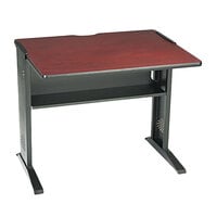 Safco 1930 Mahogany / Medium Oak Computer Desk with Reversible Top - 35 1/2 inch x 28 inch x 30 inch