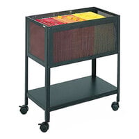 Safco 5350BL 27 1/2 inch x 13 1/2 inch x 24 1/4 inch Black Mesh Open-Top Tub File Cart