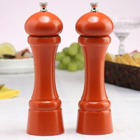 Chef Specialties 08902 Professional Series 8 inch Customizable Autumn Hues Butternut Orange Pepper Mill and Salt Mill Set