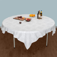 Hoffmaster 236420 82 inch x 82 inch Linen-Like Silver Prestige Table Cover - 24/Case