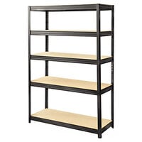 Safco 6246BL 48 inch x 18 inch x 72 inch Black 5 Shelf Boltless Steel / Particleboard Shelving