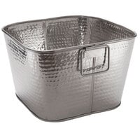 American Metalcraft STH14 14 inch x 8 inch Hammered Stainless Steel Square Beverage Tub