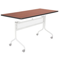 Safco 2067CY Impromptu Series 72 inch x 24 inch Cherry Mobile Rectangular Training Table Top