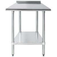 Advance Tabco FLAG-300-X 30" x 30" 16 Gauge Stainless Steel Work Table with 1 1/2" Backsplash and Galvanized Undershelf