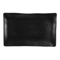 GET RP-1490-BK Nara 14" x 9" Black Matte Rectangular Melamine Platter - 12/Case